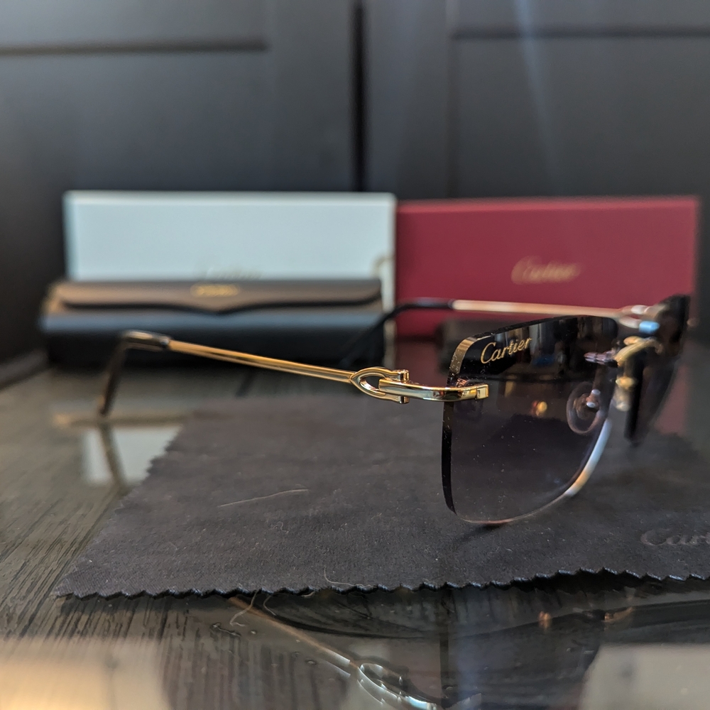 Cartier style Rimless Sunglasses